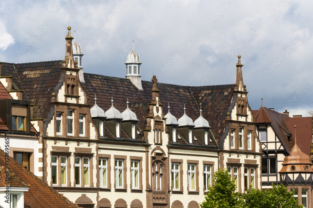 Obraz premium old house and quay along the Rhine River in Konstanz, Germany