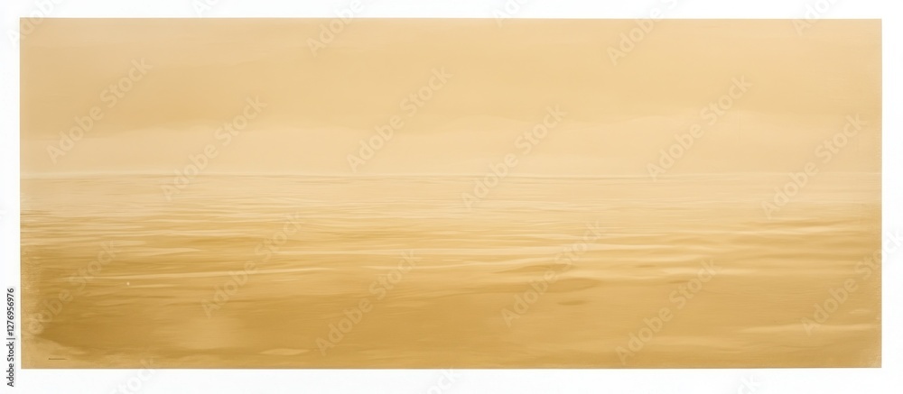 Naklejka premium Golden Haze Over Water A Calm Ocean View With Atmospheric Lighting