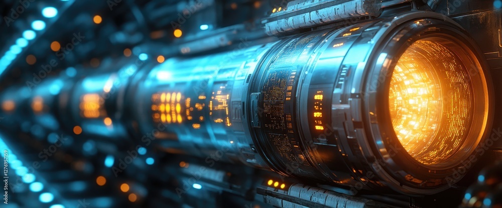 Futuristic Tech: Glowing Core Energy System Futuristic Tech: Glowing Core Energy System