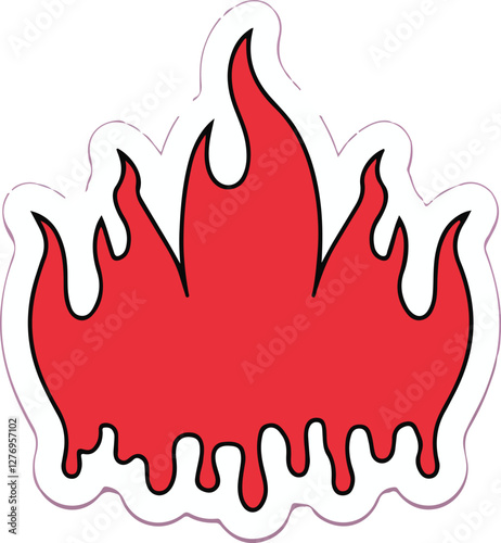 fire stickers vector drawing cartoon,