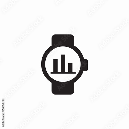 statistics watch icon sign vector