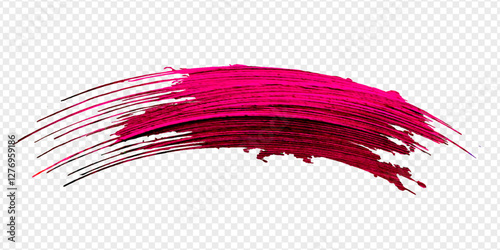 Vector pink watercolor brush stroke. Abstract varnish splash trace shape.