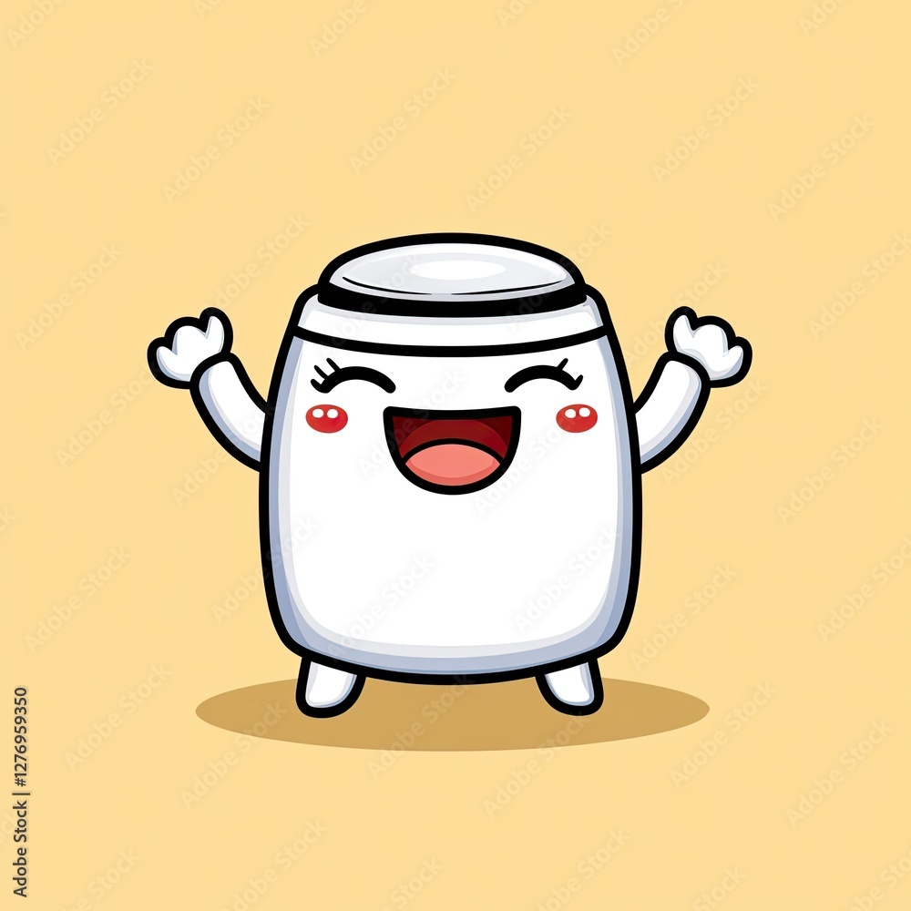 Cartoon character is smiling. Happiness and joy conveyed on a light background. Possible use educational Cartoon character is smiling. Happiness and joy conveyed on a light background. Possible use educational