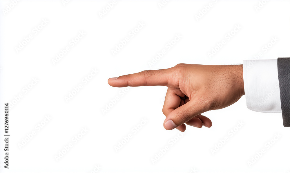 © Mr.Spy - Hand pointing finger showing on white background