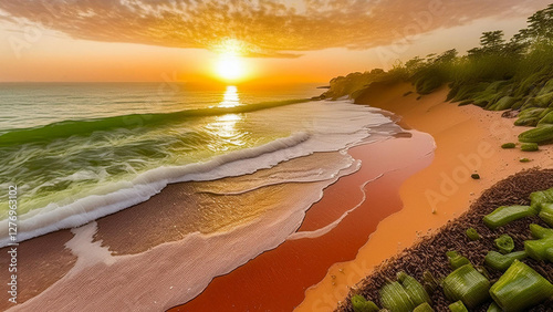 sunset on the beach