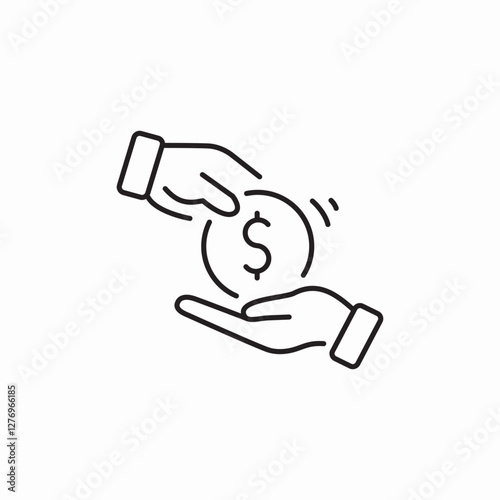 coin dollar icon sign vector
