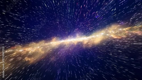 Discover the vastness of space as colorful stars and distant galaxies come together in a mesmerizing cosmic journey. Experience the wonders of the universe in a captivating display.