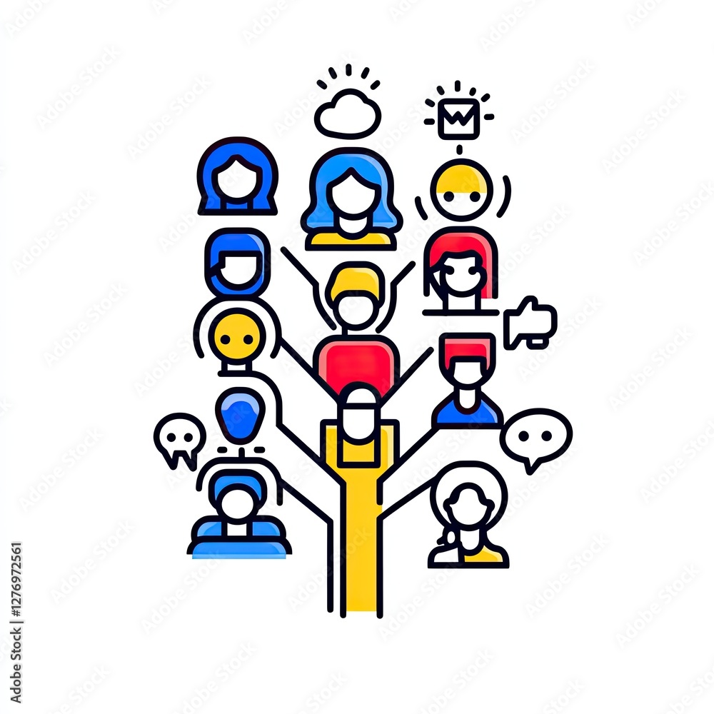 People tree, connections, networking, growth concept for social media, collaboration People tree, connections, networking, growth concept for social media, collaboration