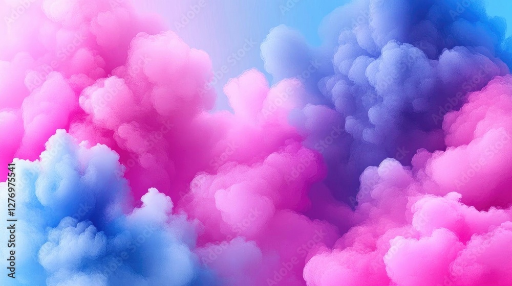 Vibrant Pink & Blue Cloudscape: Abstract Dreamy Art Vibrant Pink & Blue Cloudscape: Abstract Dreamy Art