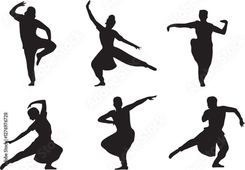 silhouettes of dancing girls