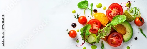 Wallpaper Mural Vibrant Vegetable Medley: A Colorful Culinary Delight - Fresh, colorful vegetables arranged artistically. Symbolizing health, freshness, vitality, abundance Torontodigital.ca