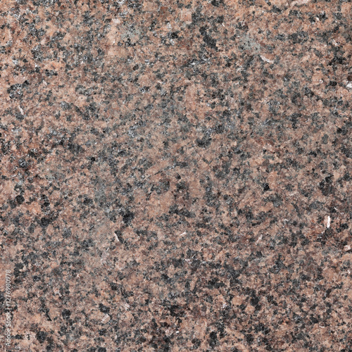Close-up Texture of Polished Pink Granite Stone with Natural Patterns and Speckles