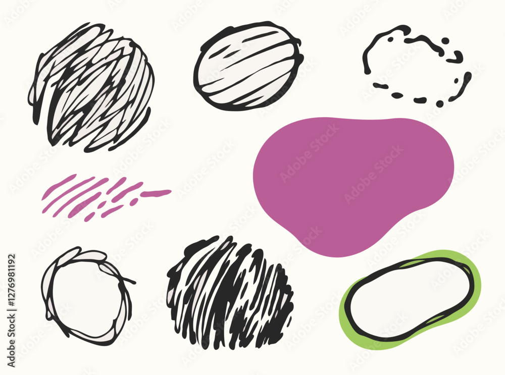 Scribbled Organic Shapes Vector Bundle Scribbled Organic Shapes Vector Bundle