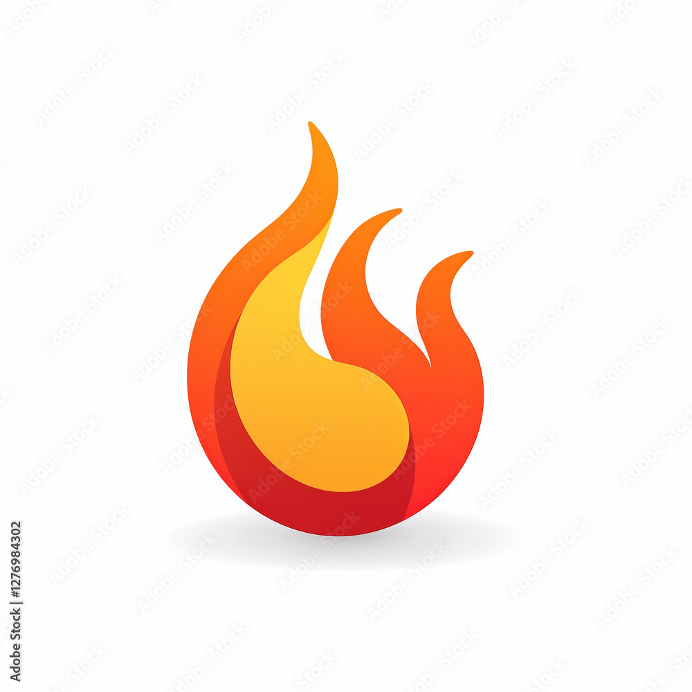 Dynamic Fire Logo: Modern Flame Icon & Burning Energy Symbol Illustration Dynamic Fire Logo: Modern Flame Icon & Burning Energy Symbol Illustration