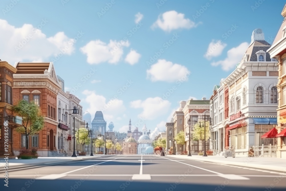 Fototapeta premium Street city architecture cityscape.