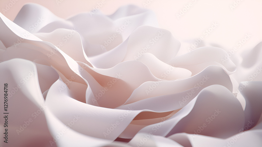 Fototapeta premium Abstract floral art with soft hues. Delicate, flowing shapes create a calming, ethereal aesthetic.