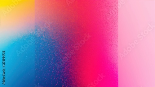 vibrant gradient transition of pink, orange, and blue hues blending with textured grain effect copyspace concept of design, branding, advertising