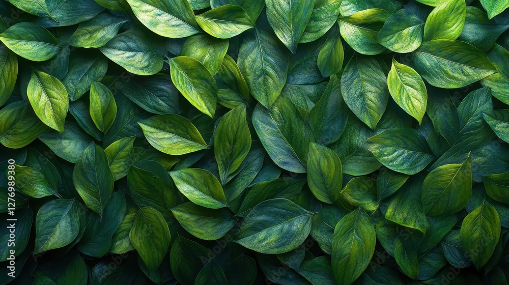 Lush green leaves pattern with natural light and textures Lush green leaves pattern with natural light and textures