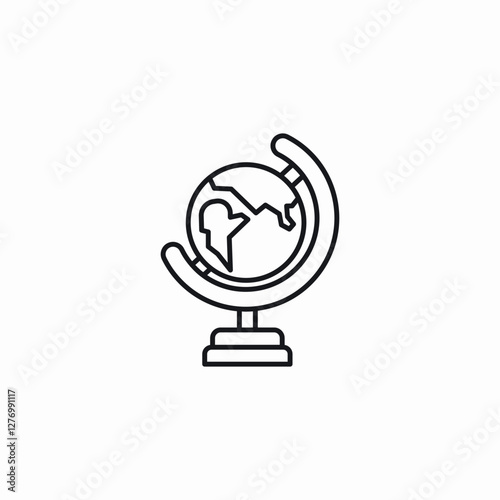 globe map icon sign vector