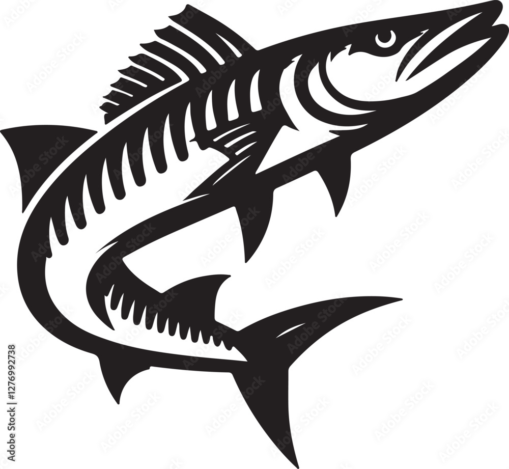 Obraz premium A simple Barracuda vector style with white background