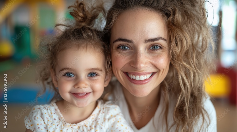 A heartwarming photo of a joyful mother and her daughter, both smiling widely, capturing the essence of love, family bonding, and pure happiness during a playful moment. A heartwarming photo of a joyful mother and her daughter, both smiling widely, capturing the essence of love, family bonding, and pure happiness during a playful moment.