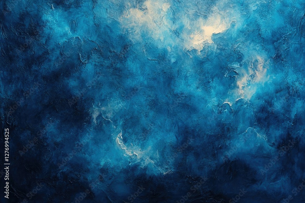 Abstract Blue Texture: Deep Ocean Canvas Painting Abstract Blue Texture: Deep Ocean Canvas Painting