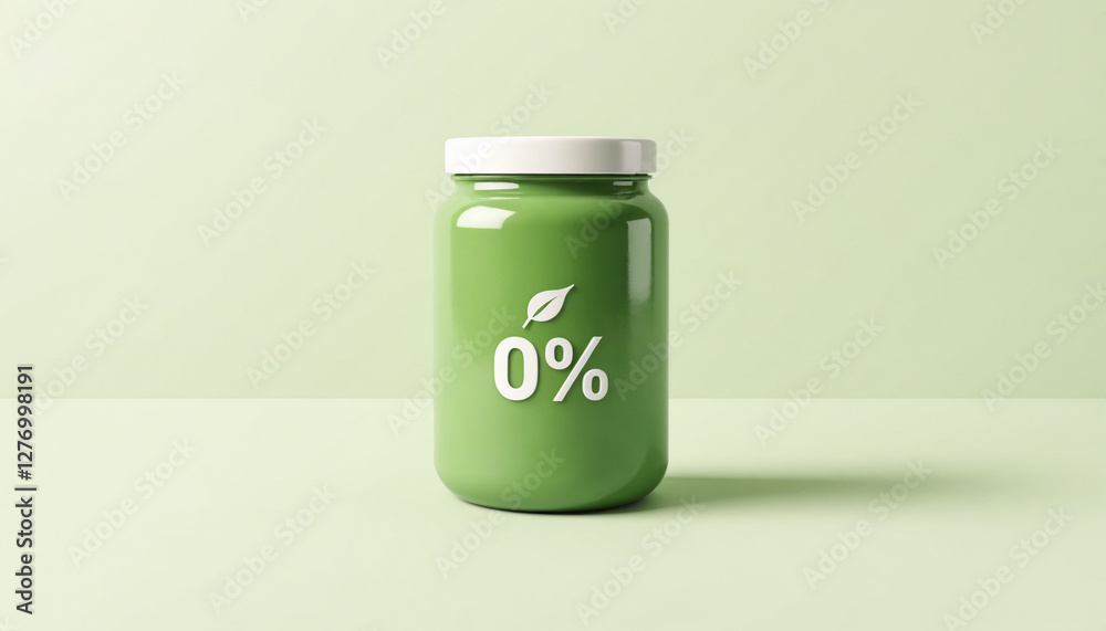 Zero-waste style with a jar featuring a leaf icon and Zero-waste style with a jar featuring a leaf icon and