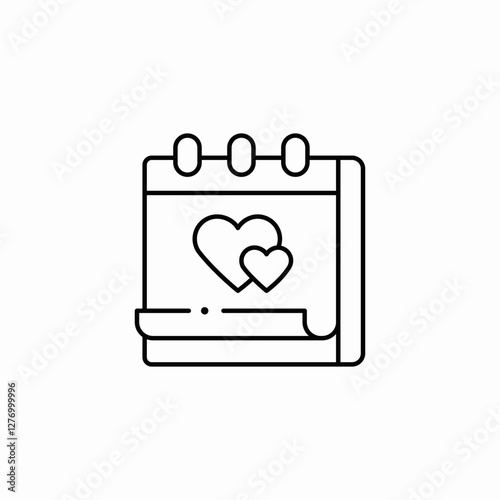calendar wedding day icon sign vector
