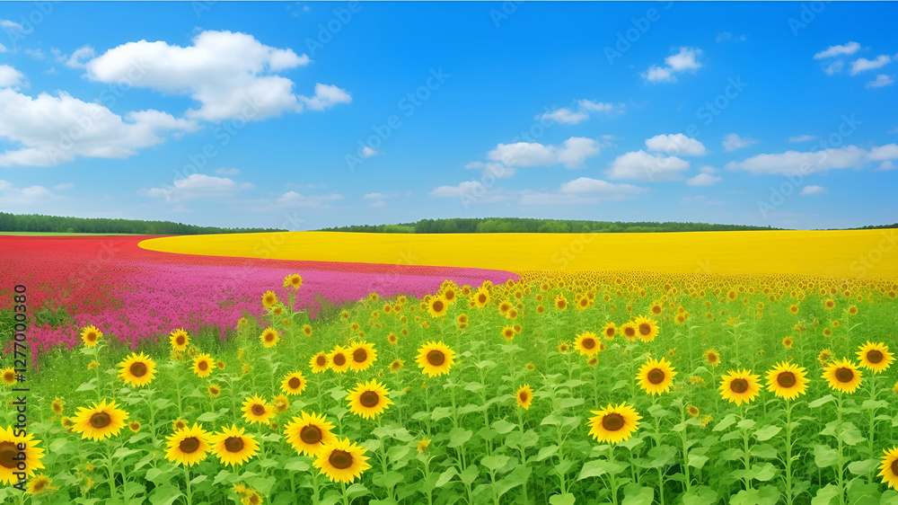 Obraz premium field of sunflowers