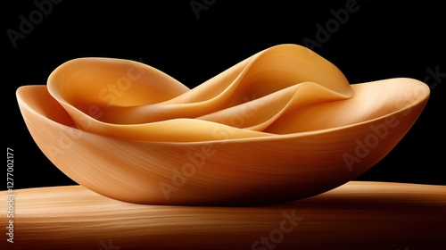 Artistic arrangement of chips in wooden bowl for food blogs or culinary websites photo