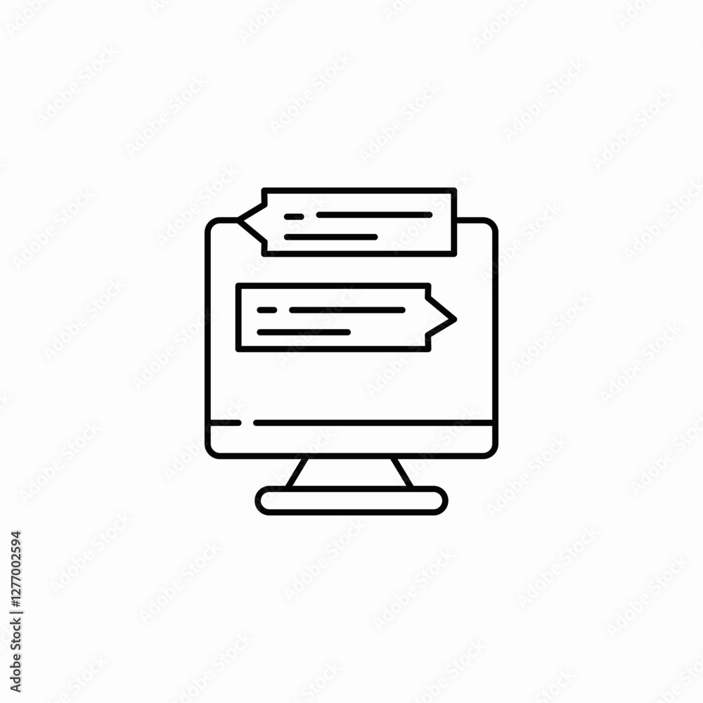 computer online chat icon sign vector computer online chat icon sign vector