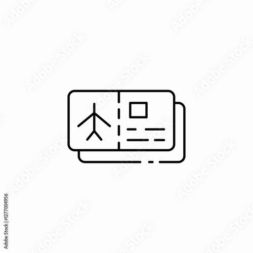 flight tickets icon sign vector