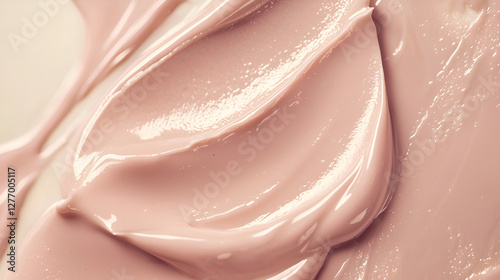 Swirls of a pink cream mask, perfect for smoothing and hydrating. A luxurious skincare texture.