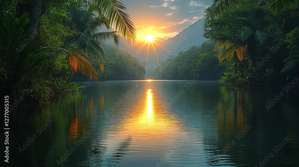 Fototapeta premium Tropical reflection view