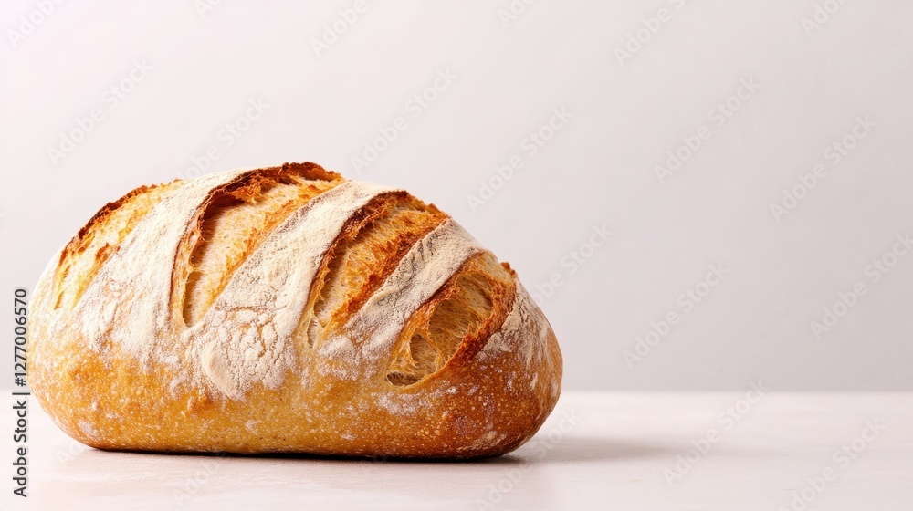 A rustic loaf of freshly baked bread, emphasizing its artisanal qualities and the warm, inviting atmosphere associated with homemade baking experiences. A rustic loaf of freshly baked bread, emphasizing its artisanal qualities and the warm, inviting atmosphere associated with homemade baking experiences.