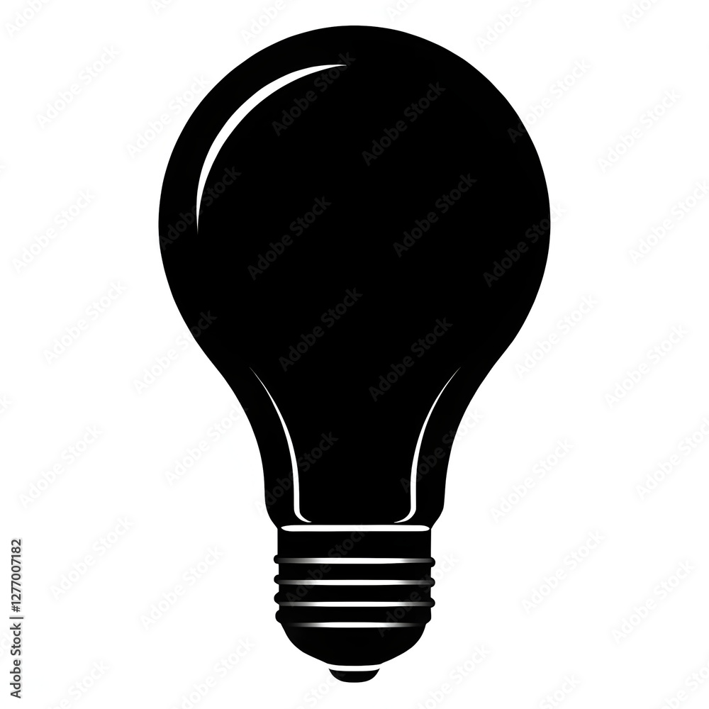 Black silhouette of Smart Light Bulb against a white background Black silhouette of Smart Light Bulb against a white background