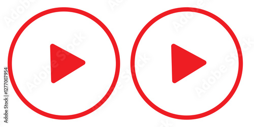 Free Download  Round play button icons. play button vector. symbol, icon, sign. - GFXLoad