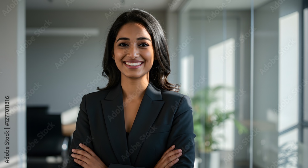 beautiful smile woman wearing a business suit, standing in the office, sunshine, with a little bit of blurred background with copy space beautiful smile woman wearing a business suit, standing in the office, sunshine, with a little bit of blurred background with copy space
