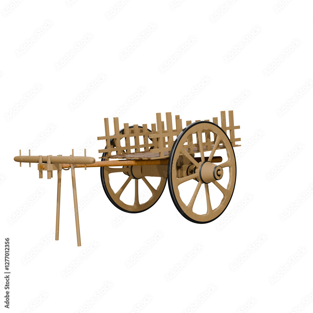 Fototapeta premium Myanmar's old wooden cart