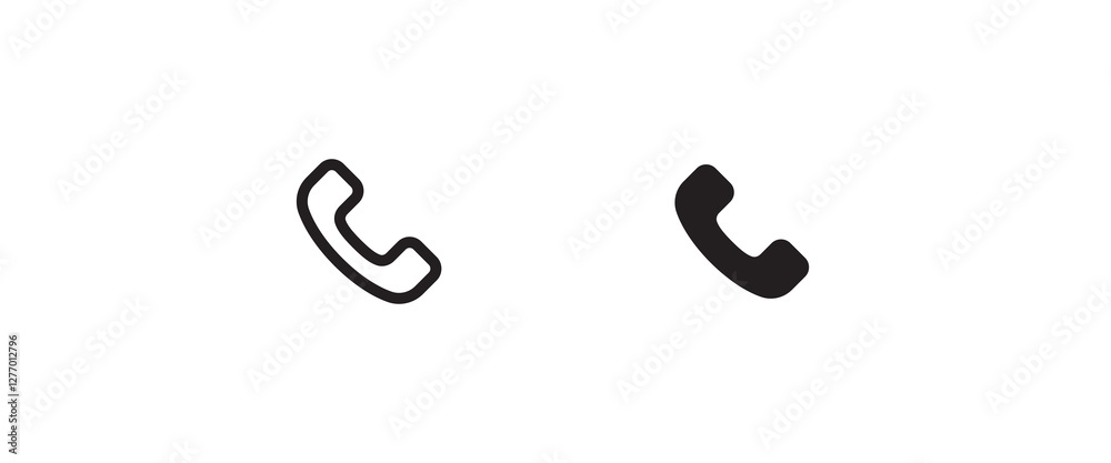 Naklejka premium Phone and call icons set in trendy flat style isolated. Handset icon with waves. Telephone symbol for your design, logo, sign UI. Vector illustration.
