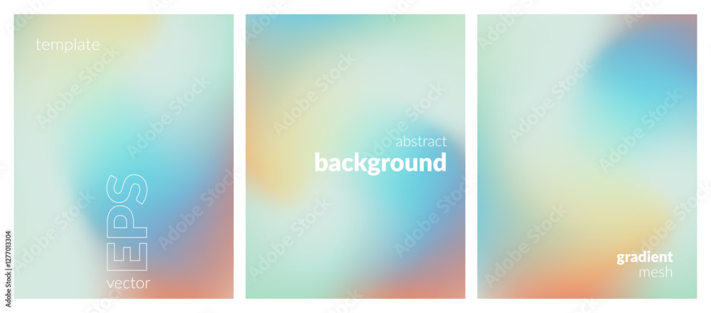Abstract liquid background layout. Soft color blend. Blurred fluid effect. Gradient mesh. Mockup modern design template for posters, ad banners, brochures, flyers, covers, websites. EPS vector image