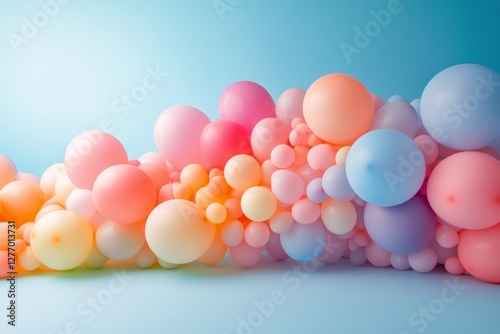 Colorful Balloon Decoration for a Festive Celebration or Party Setup in Brigh...