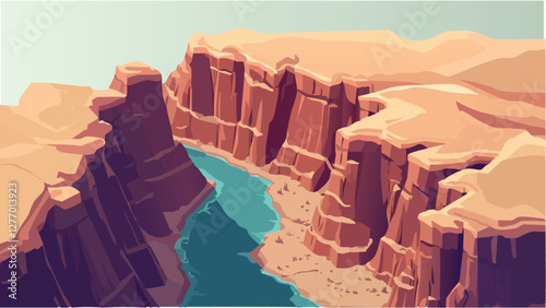 Grand Canyon Landscape in 3D .eps