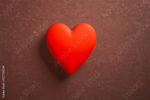 Valentines day concept, red heart and wooden background