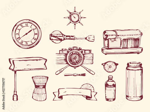 Vintage Style Sketchy Design Elements