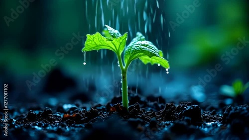 New Life: Seedling Growth Timelapse - Rain, Sprout, Nature's Beauty