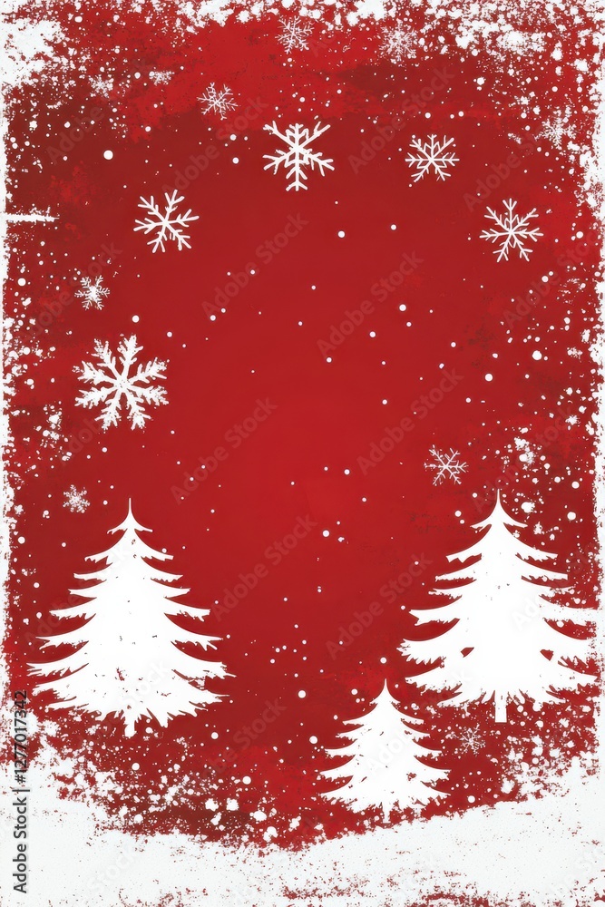 Christmas Red Background with Snowflakes. Christmas Red Background with Snowflakes.