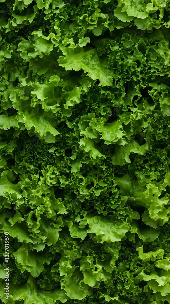 Crisp Green Lettuce Leaves in a Lush Texture Crisp Green Lettuce Leaves in a Lush Texture