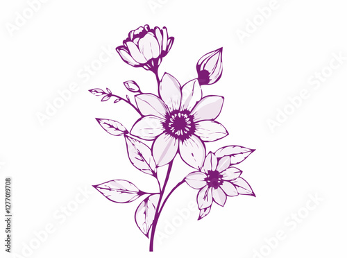 Sketchy Floral Vector Artwork