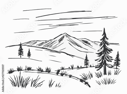 Sketchy Nature Vector Background